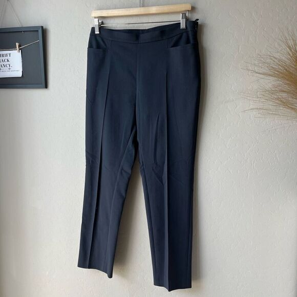 Akris Punto Trouser Pants Navy Blue Slim Fitted Tailored Pants Size 8‎ - Picture 2 of 8